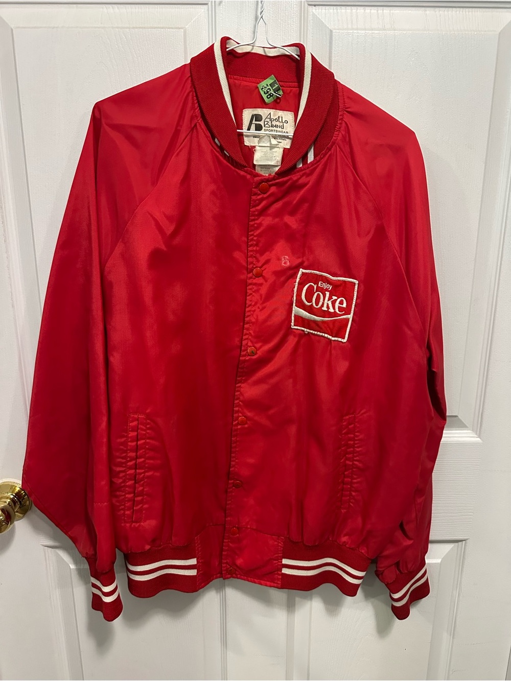 Vintage Coca Cola Red Satin Jacket with 'Coke' Patch